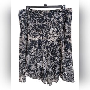 Liz & Co Black and White Asymmetrical Midi Skirt